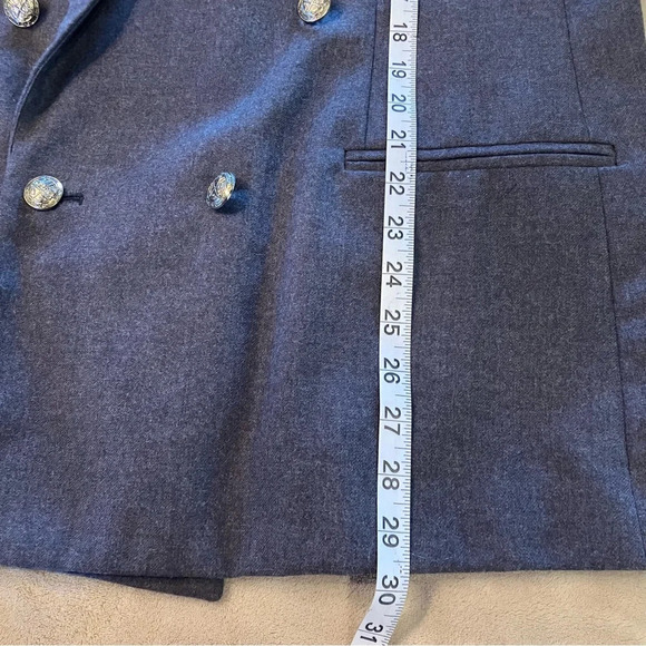 Stephanie Andrews 100% Wool Double Breasted Blazer, Size 14, Gray, Jacket - Picture 7 of 8